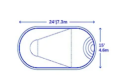 piscina ovalada de aluminio