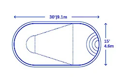 piscina ovalada de aluminio